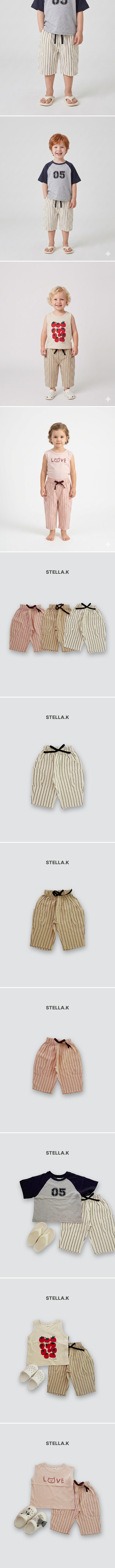 Stella & K - Korean Children Fashion - #fashionkids - Vertical Stripe Cargo Pants
