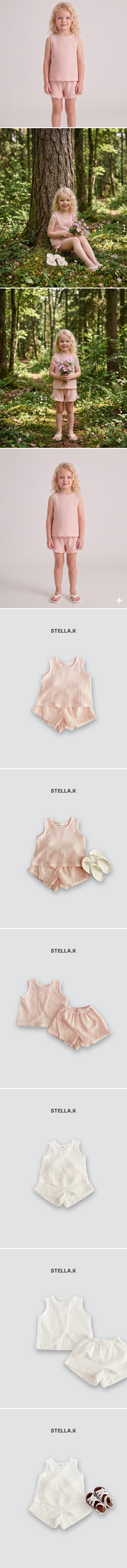 Stella & K - Korean Children Fashion - #littlefashionista - Trimed Sleeveless Set