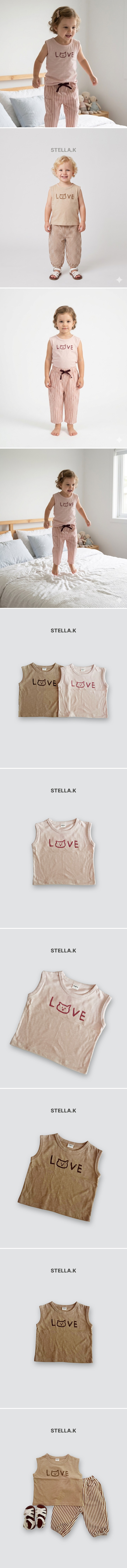 Stella & K - Korean Children Fashion - #littlefashionista - Love Sleeveless Tee
