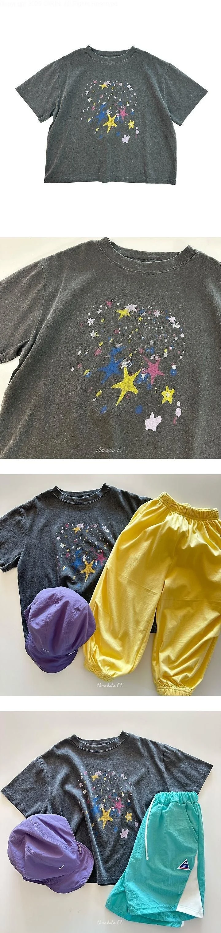 Thanksto TT - Korean Children Fashion - #magicofchildhood - Pigment Star Tee