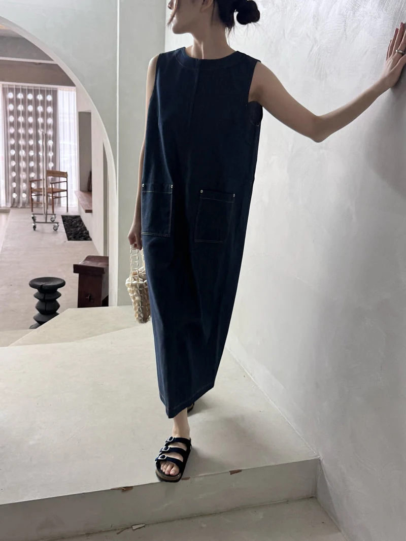 Theres - Korean Women Fashion - #momslook - Summer Denim One-piece - 10