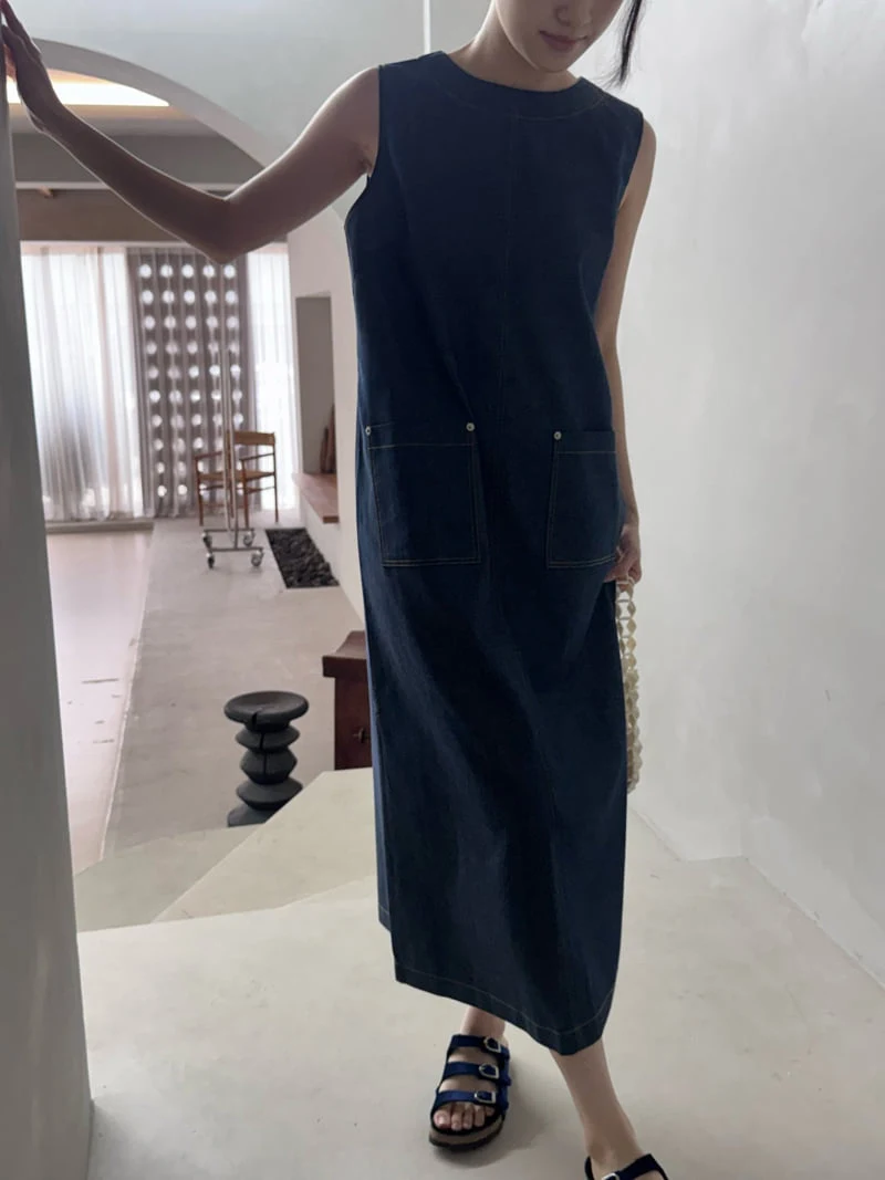 Theres - Korean Women Fashion - #momslook - Summer Denim One-piece - 6