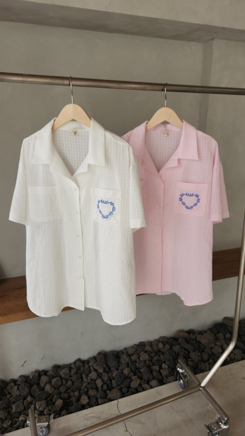 Theres - Korean Women Fashion - #momslook - Embroidered Shirt - 11