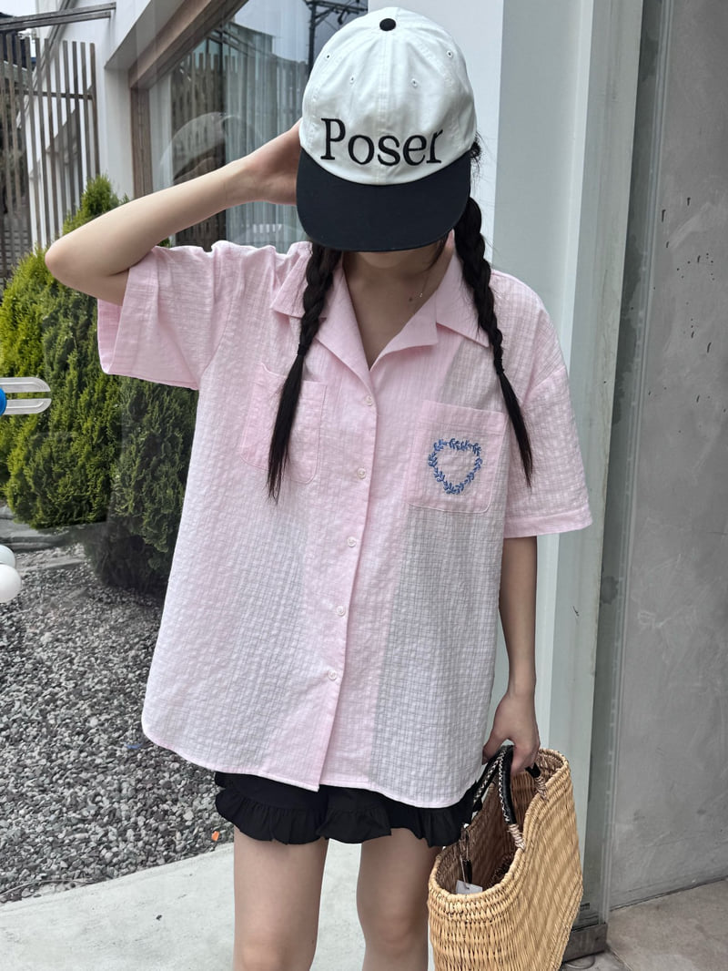 Theres - Korean Women Fashion - #momslook - Embroidered Shirt - 5