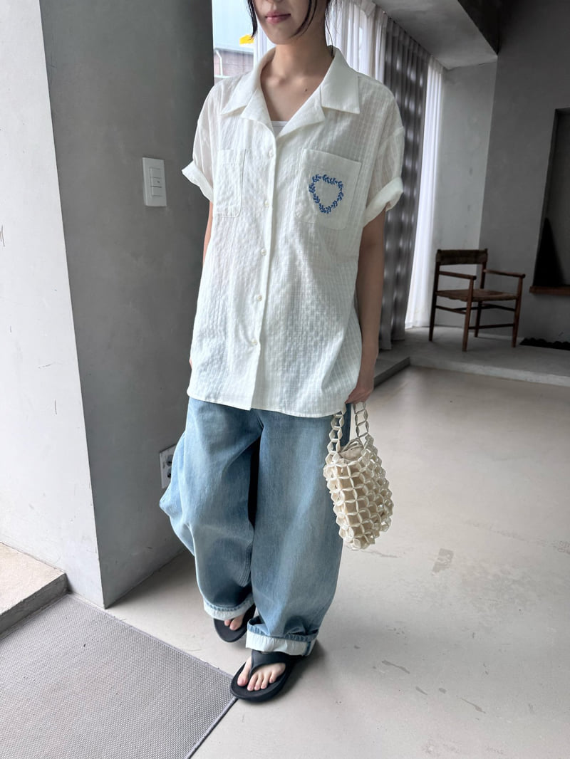 Theres - Korean Women Fashion - #momslook - Embroidered Shirt - 7