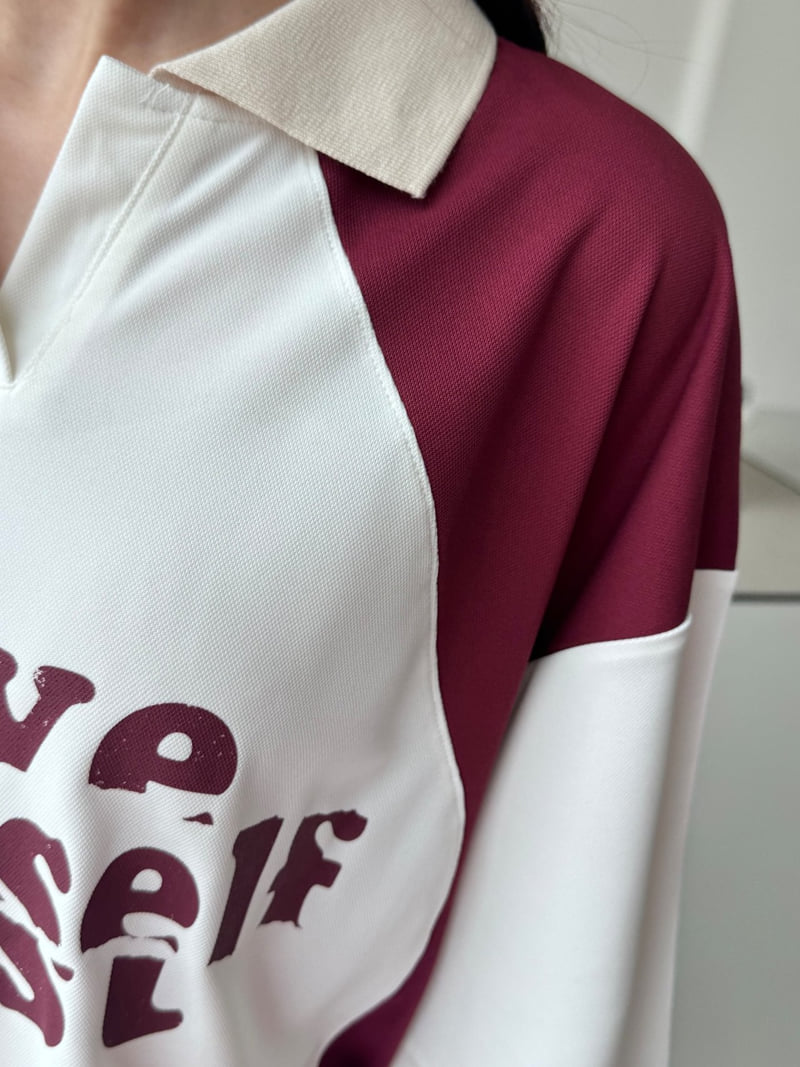 Theres - Korean Women Fashion - #pursuepretty - Love Collar Tee - 9