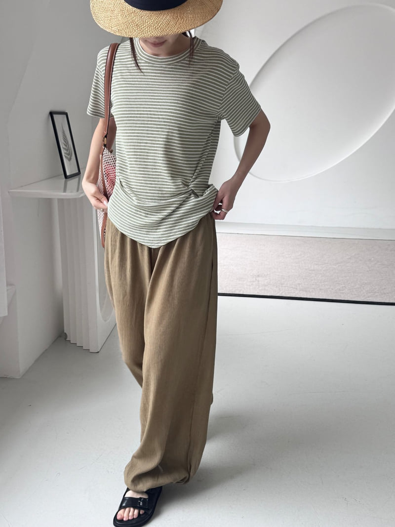Theres - Korean Women Fashion - #vintageinspired - Twist Stripe Tee - 10