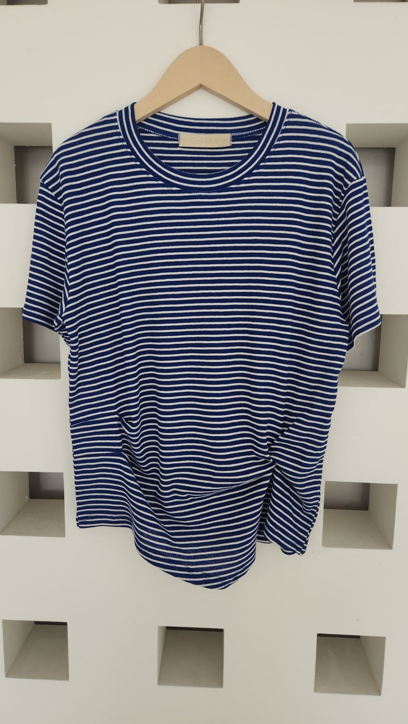Theres - Korean Women Fashion - #vintagekidsstyle - Twist Stripe Tee - 11