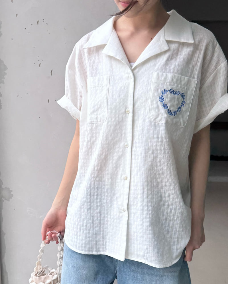 Theres - Korean Women Fashion - #womensfashion - Embroidered Shirt - 10