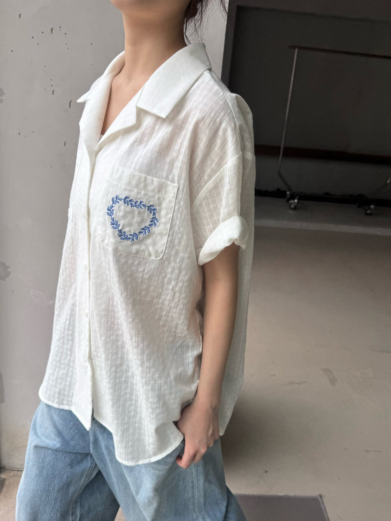 Theres - Korean Women Fashion - #womensfashion - Embroidered Shirt - 8