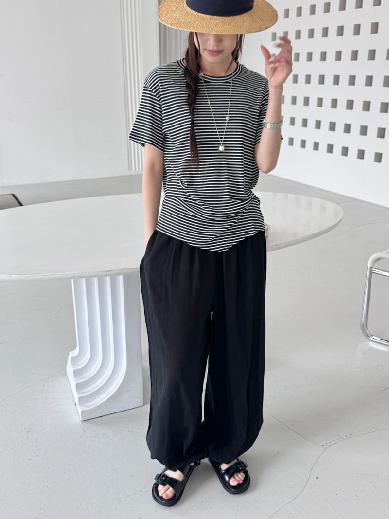Theres - Korean Women Fashion - #womensfashion - Twist Stripe Tee