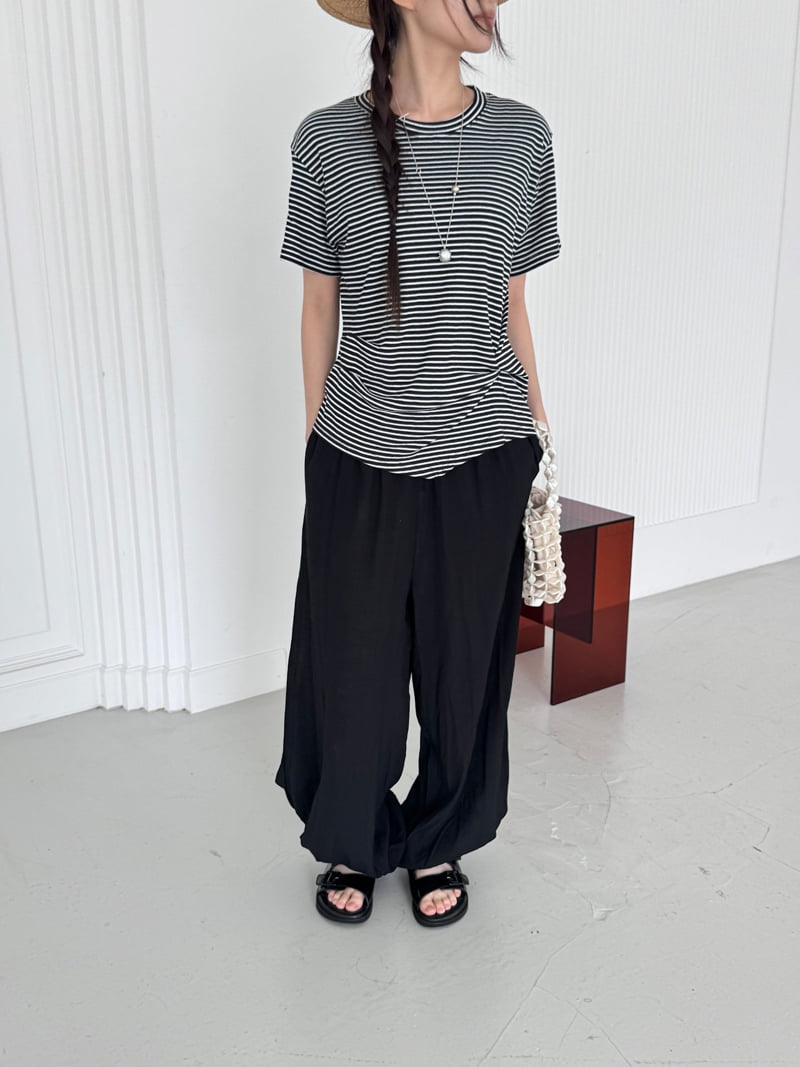 Theres - Korean Women Fashion - #womensfashion - Twist Stripe Tee - 3