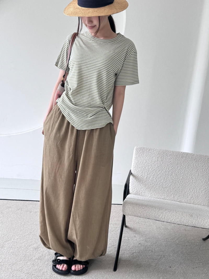 Theres - Korean Women Fashion - #womensfashion - Twist Stripe Tee - 9