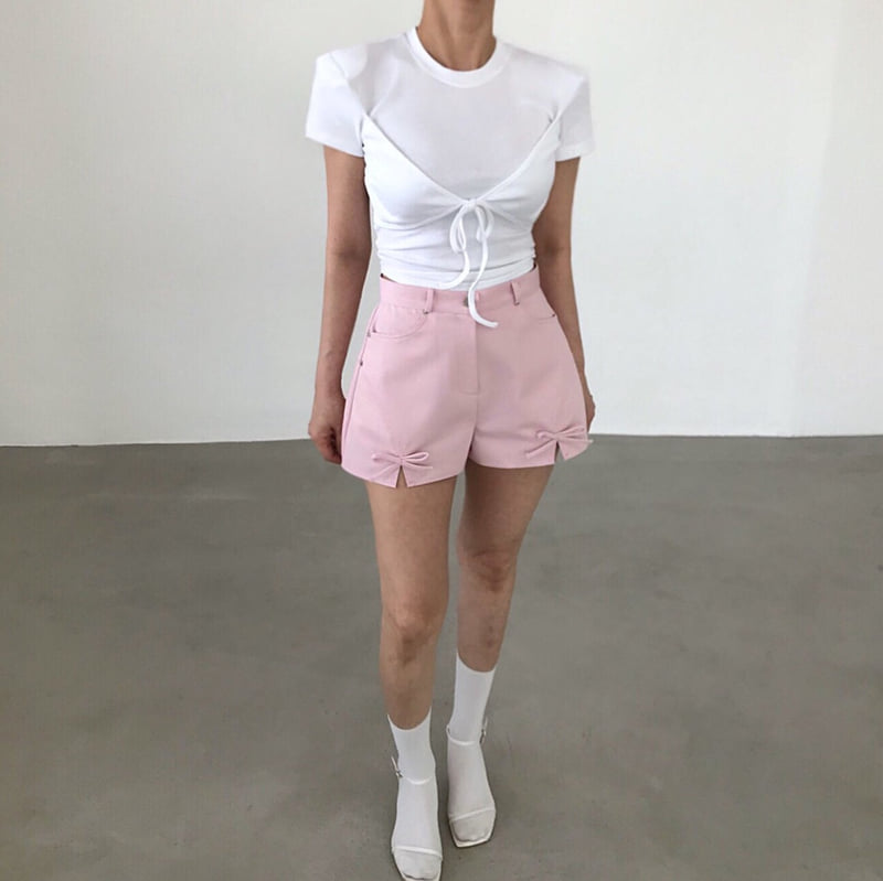 Twomoon - Korean Women Fashion - #momslook - Margaret Crop Tee - 2