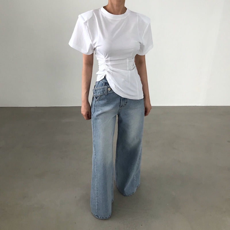 Twomoon - Korean Women Fashion - #momslook - Water Boxy Tee