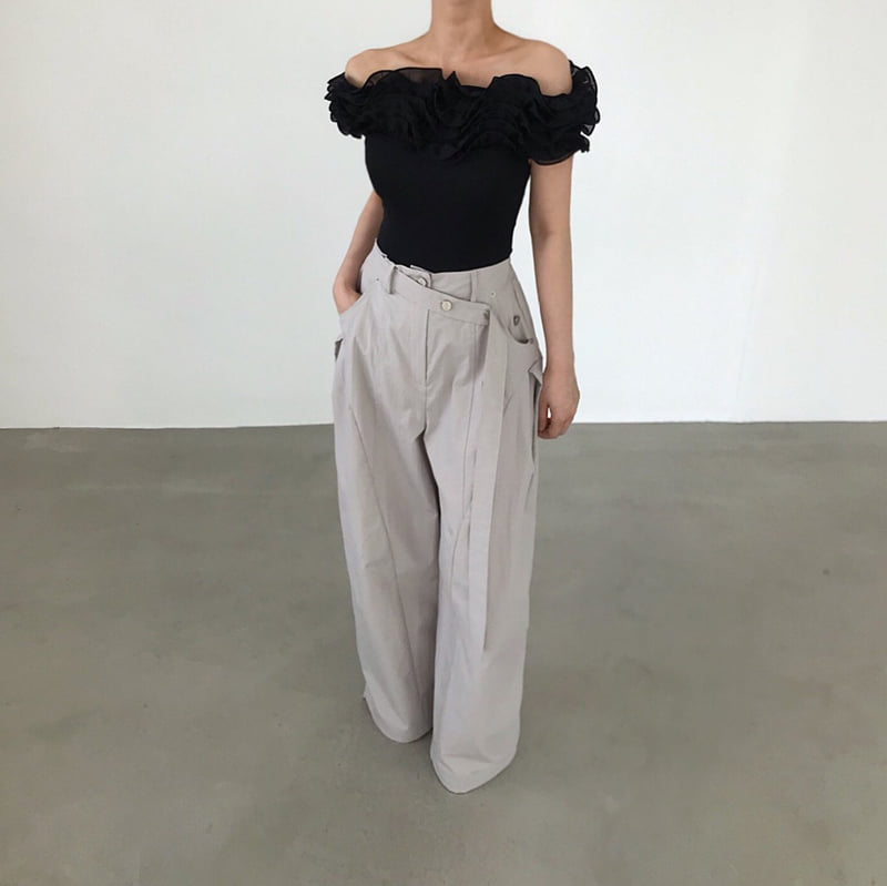 Twomoon - Korean Women Fashion - #vintagekidsstyle - Character Belted Pants - 4