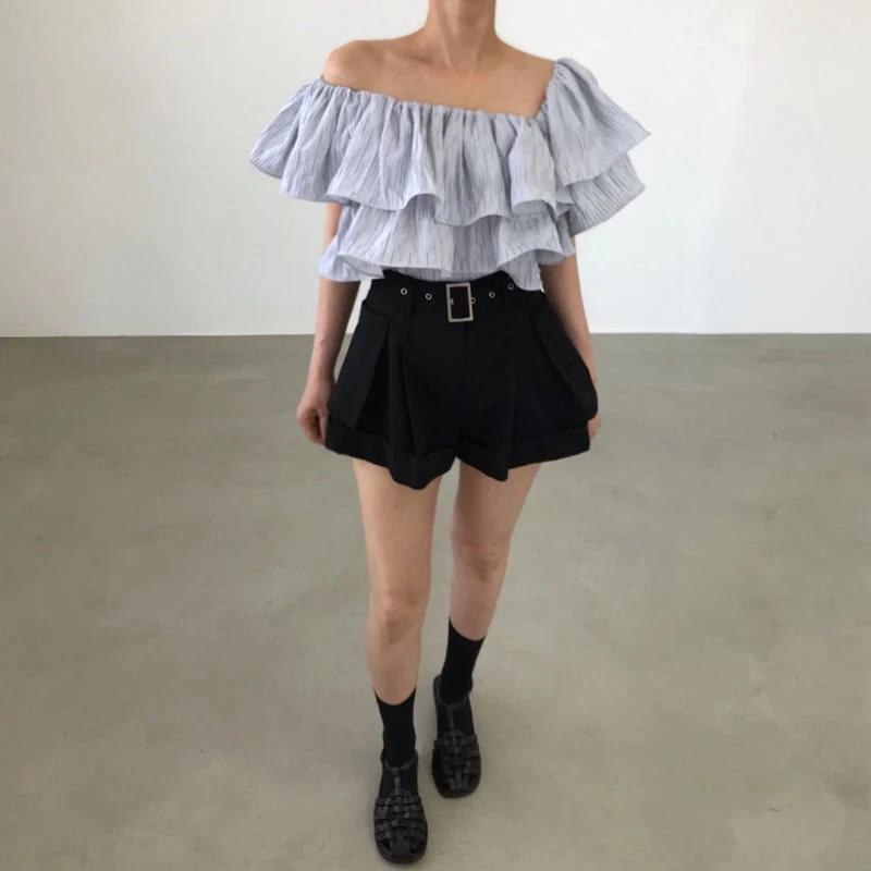 Twomoon - Korean Women Fashion - #restrostyle - Delfino Frill Top