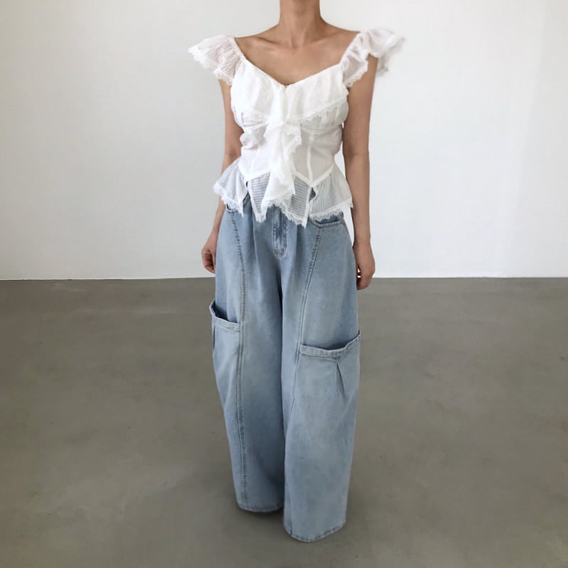 Twomoon - Korean Women Fashion - #romanticstyle - Vanessa Lace Blouse - 3
