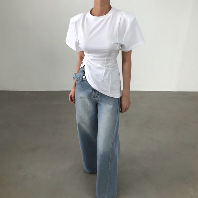 Twomoon - Korean Women Fashion - #vintageinspired - Water Boxy Tee - 4