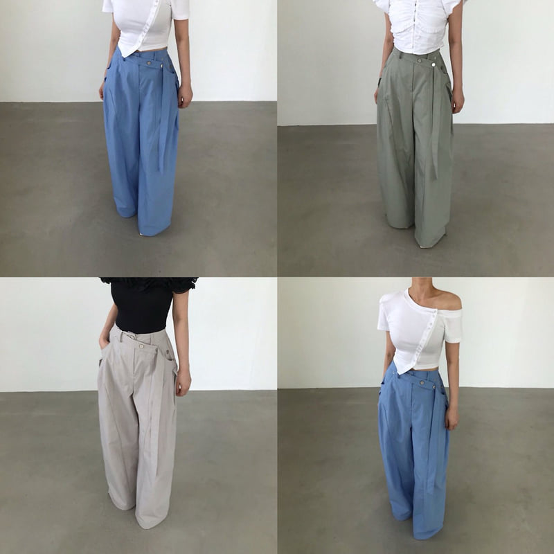 Twomoon - Korean Women Fashion - #womensfashion - Character Belted Pants