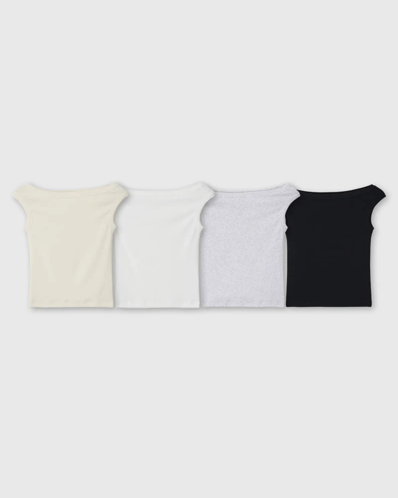 Understanding - Korean Women Fashion - #momslook - Wide Off-shoulder Sleeveless - 5