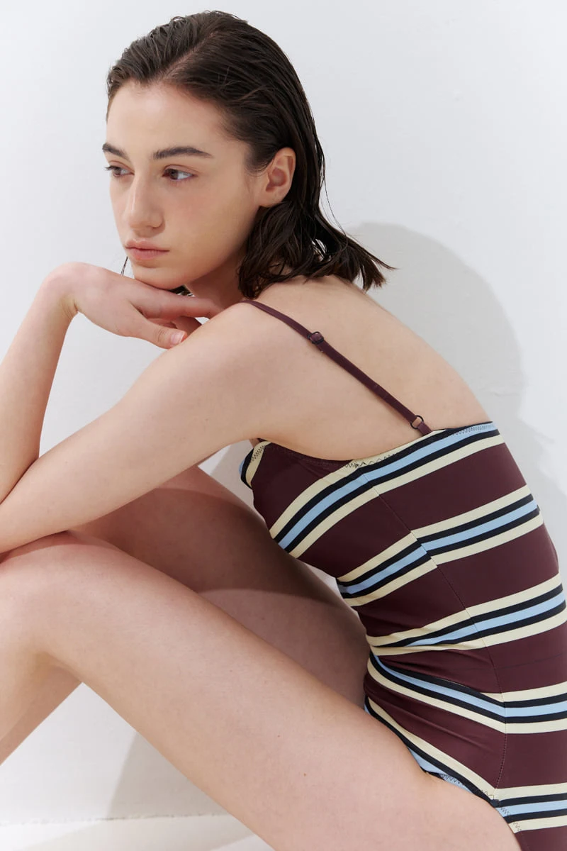 Understanding - Korean Women Fashion - #momslook - Striped Monokini - 3