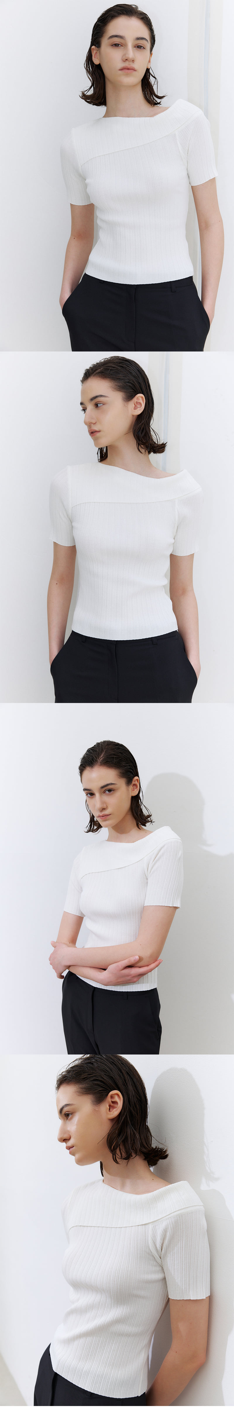 Understanding - Korean Women Fashion - #momslook - Off-shoulder Short Sleeve Knit