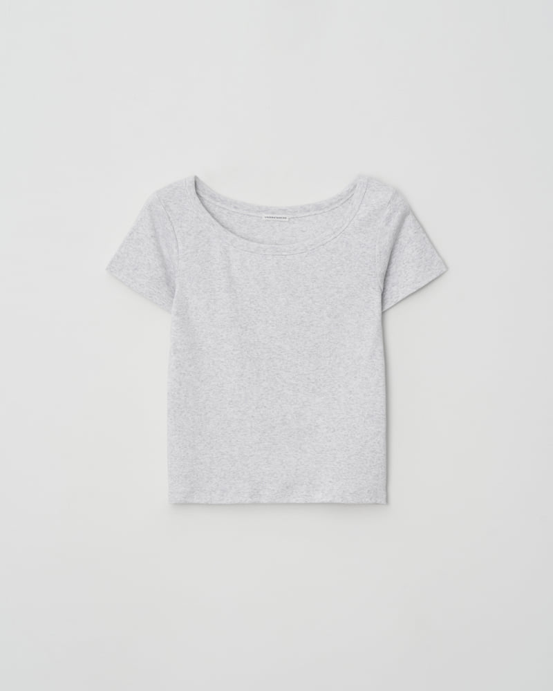 Understanding - Korean Women Fashion - #momslook - Deep U-neck Short Sleeve Tee - 11