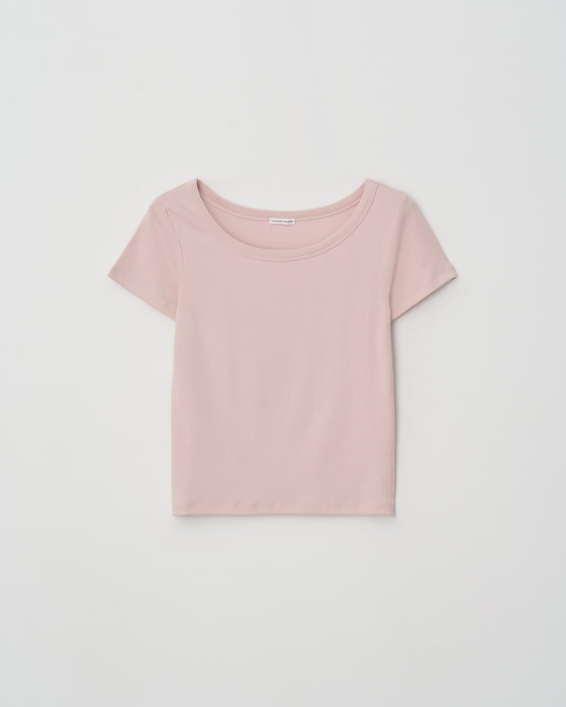 Understanding - Korean Women Fashion - #momslook - Deep U-neck Short Sleeve Tee - 9