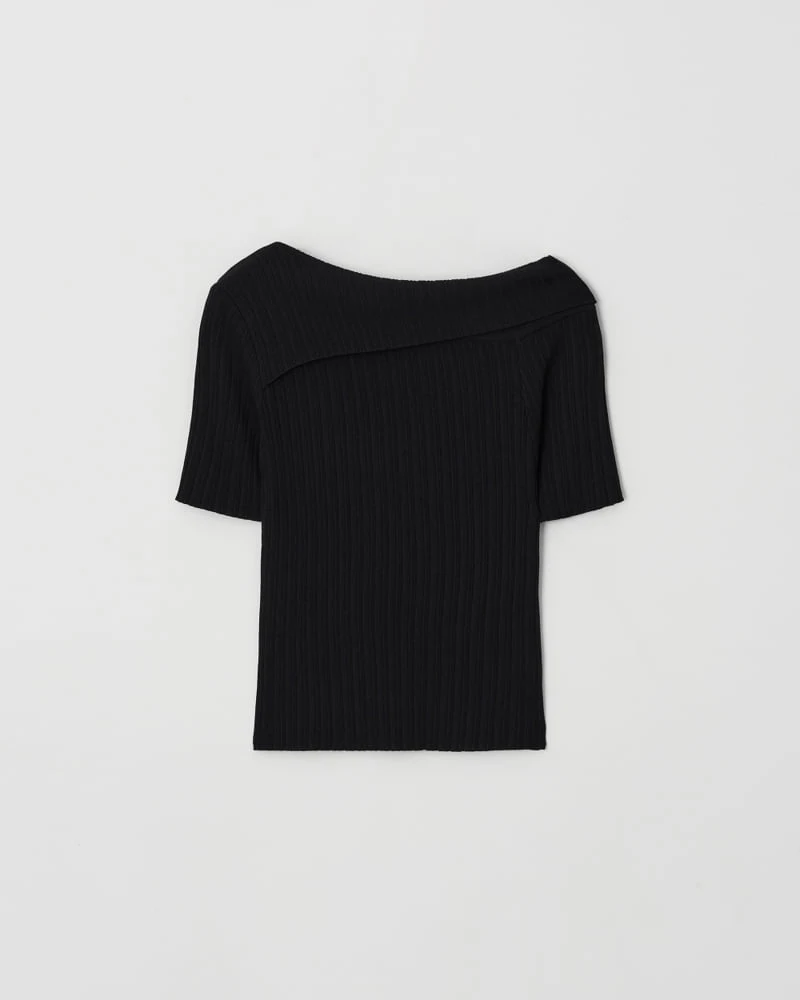 Understanding - Korean Women Fashion - #pursuepretty - Off-shoulder Short Sleeve Knit - 5