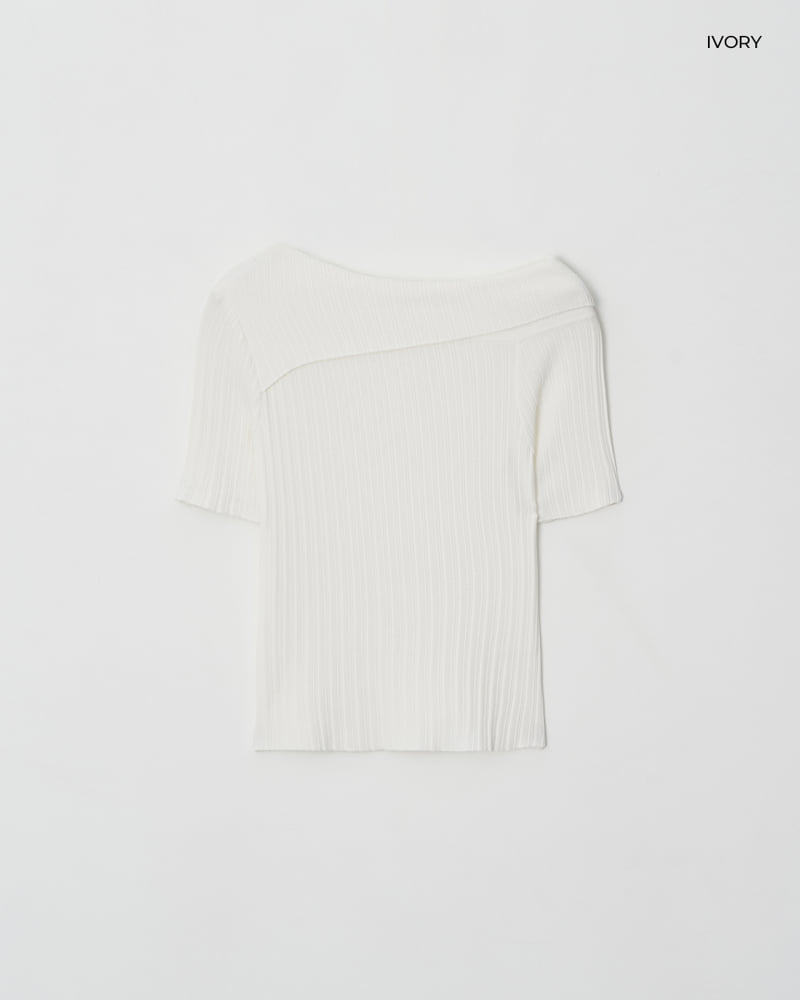 Understanding - Korean Women Fashion - #restrostyle - Off-shoulder Short Sleeve Knit - 6