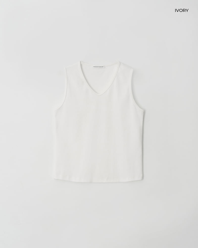 Understanding - Korean Women Fashion - #restrostyle - Narrow V-neck Sleeveless - 5