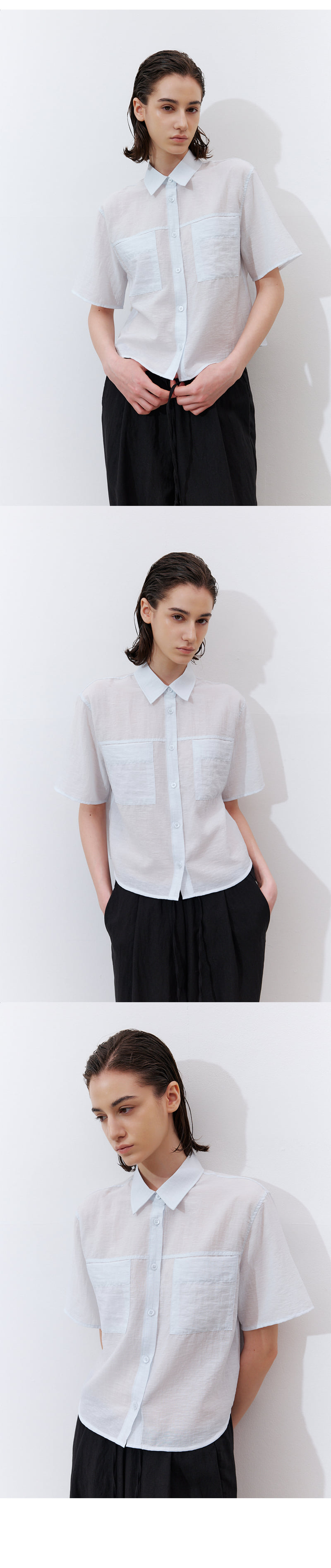 Understanding - Korean Women Fashion - #shopsmall - Two-pocket Short-sleeved Shirt - 3