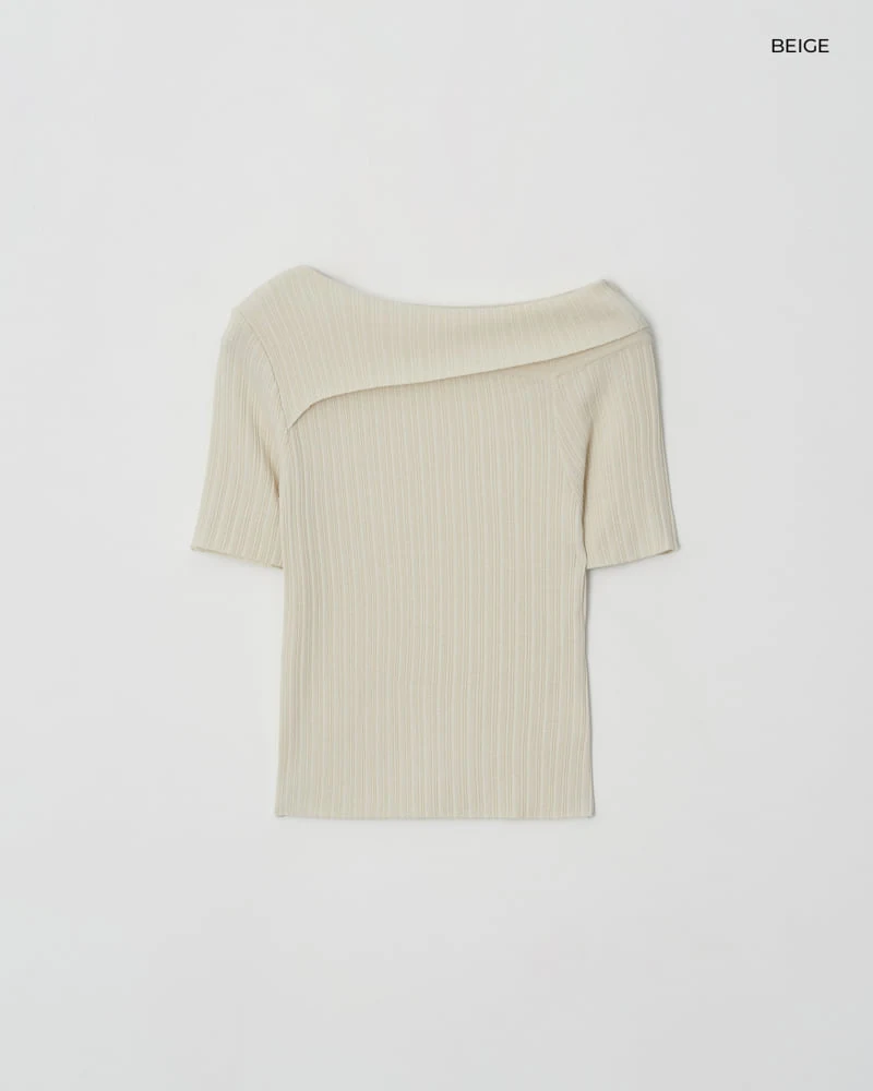Understanding - Korean Women Fashion - #vintageinspired - Off-shoulder Short Sleeve Knit - 4