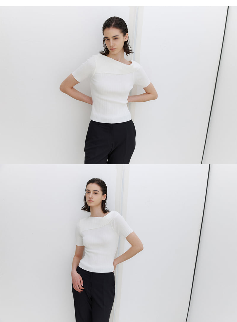 Understanding - Korean Women Fashion - #womensfashion - Off-shoulder Short Sleeve Knit - 2