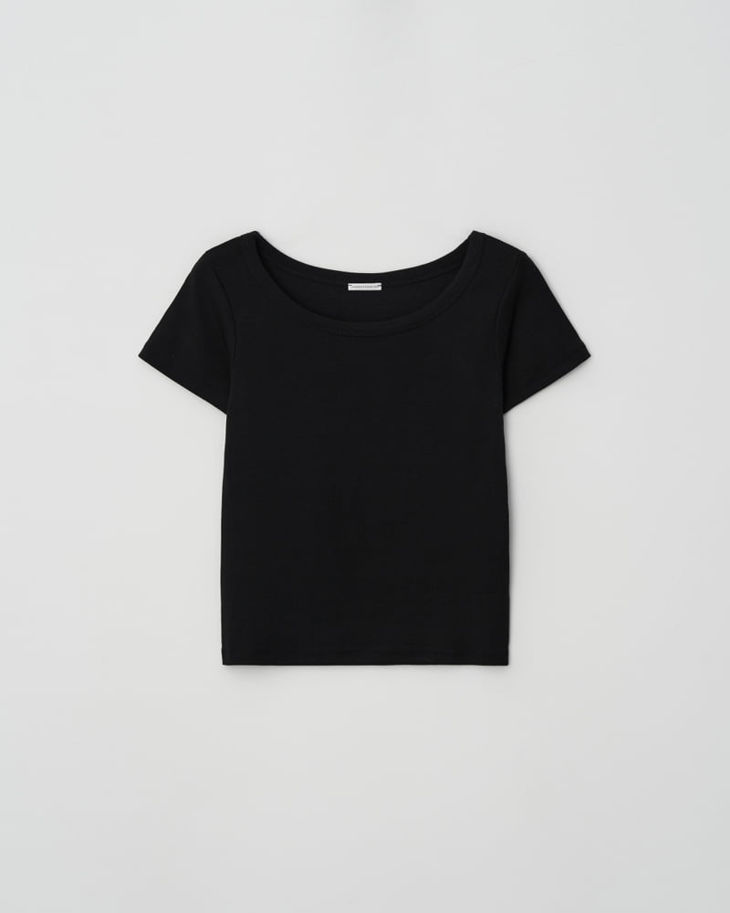 Understanding - Korean Women Fashion - #womensfashion - Deep U-neck Short Sleeve Tee - 10
