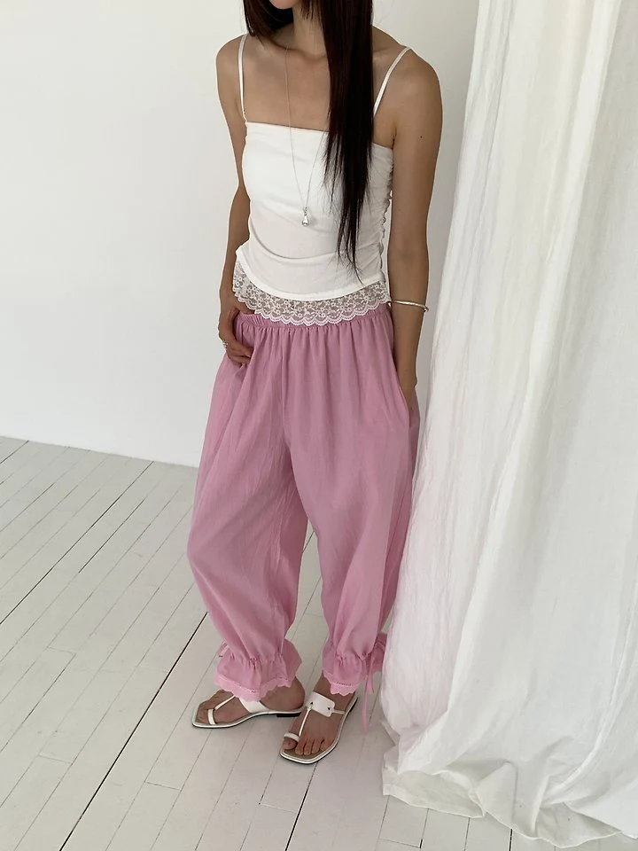 Vive L - Korean Women Fashion - #momslook - Lace Tunnel Pants - 10