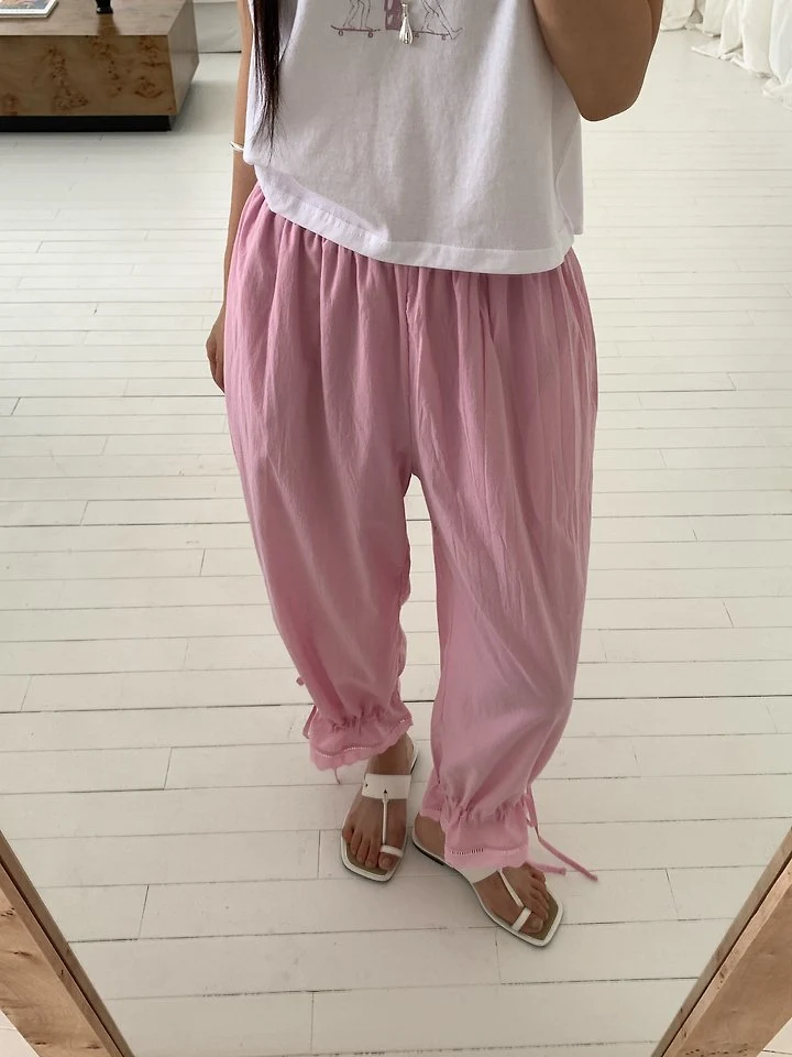 Vive L - Korean Women Fashion - #momslook - Lace Tunnel Pants - 8