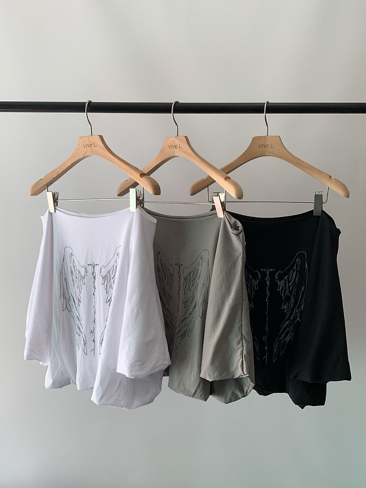 Vive L - Korean Women Fashion - #momslook - Wing Puff Tee