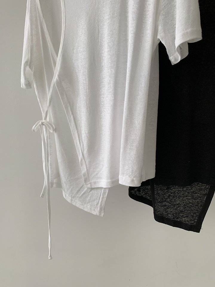 Vive L - Korean Women Fashion - #momslook - Yogurt Wrap Tee - 3