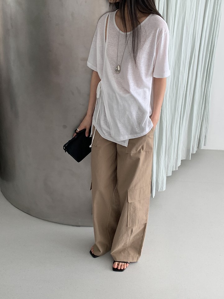 Vive L - Korean Women Fashion - #momslook - Yogurt Wrap Tee - 9