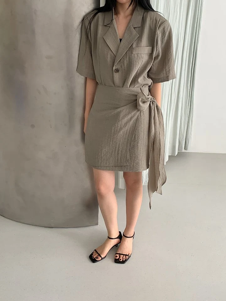 Vive L - Korean Women Fashion - #momslook - Belt Ribbon Skirt - 6
