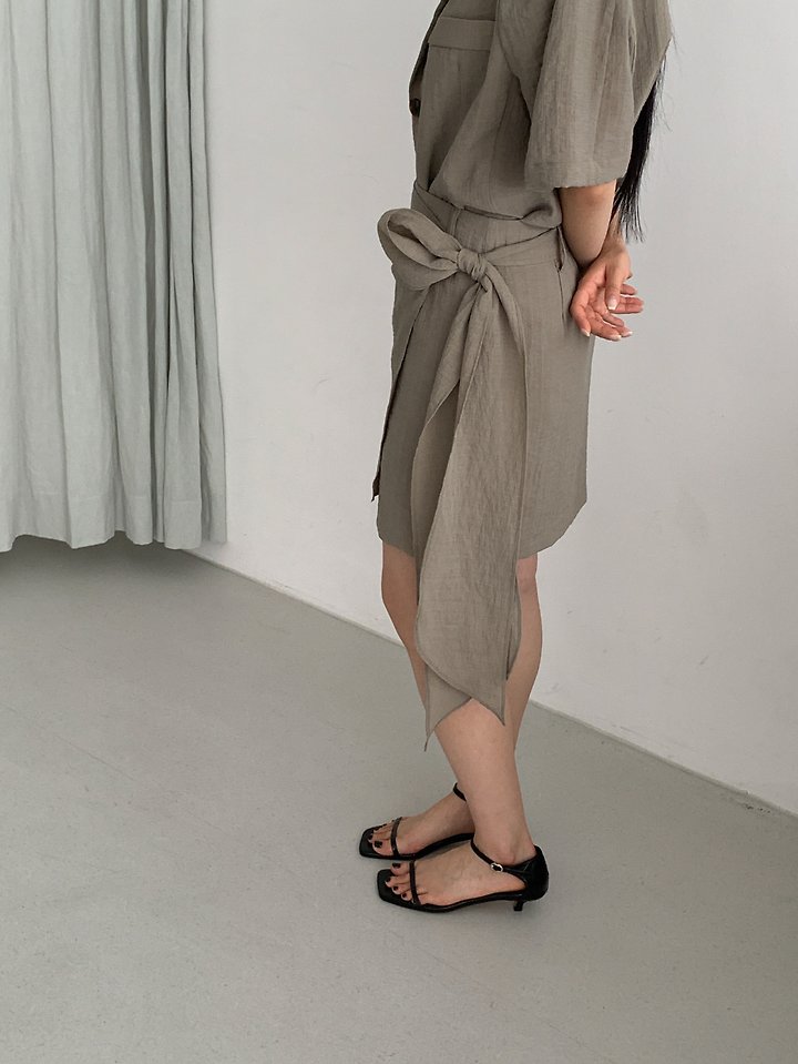 Vive L - Korean Women Fashion - #momslook - Belt Ribbon Skirt - 8