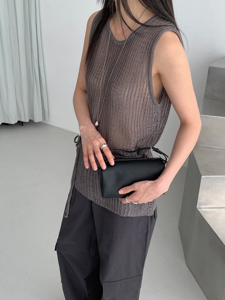 Vive L - Korean Women Fashion - #momslook - Mesh Knit Sleeveless Top - 8