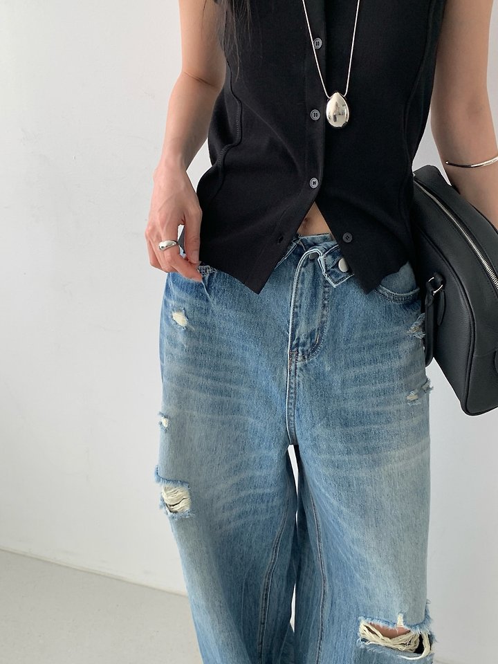 Vive L - Korean Women Fashion - #momslook - Summer Hot Denim - 7