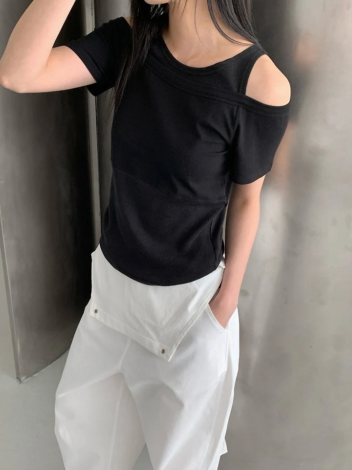 Vive L - Korean Women Fashion - #womensfashion - Rose Double-Layer Tee - 4