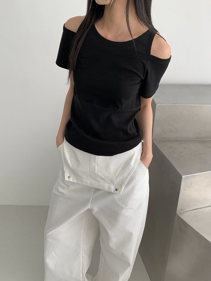 Vive L - Korean Women Fashion - #momslook - Rose Double-Layer Tee - 5