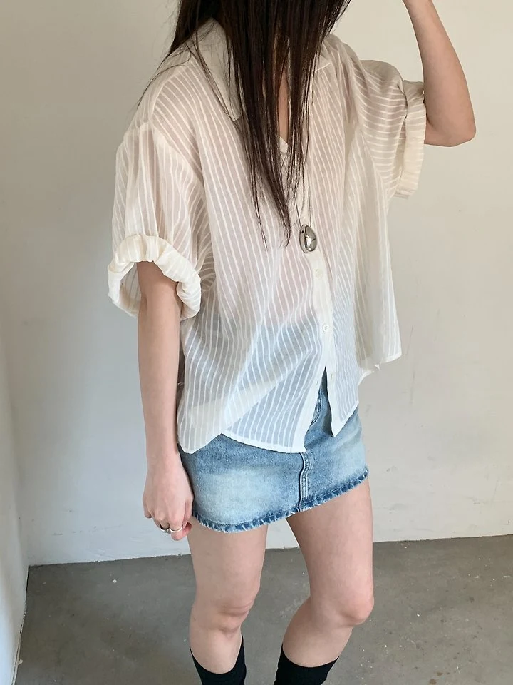 Vive L - Korean Women Fashion - #momslook - Rolled-Sleeve Shirt - 11