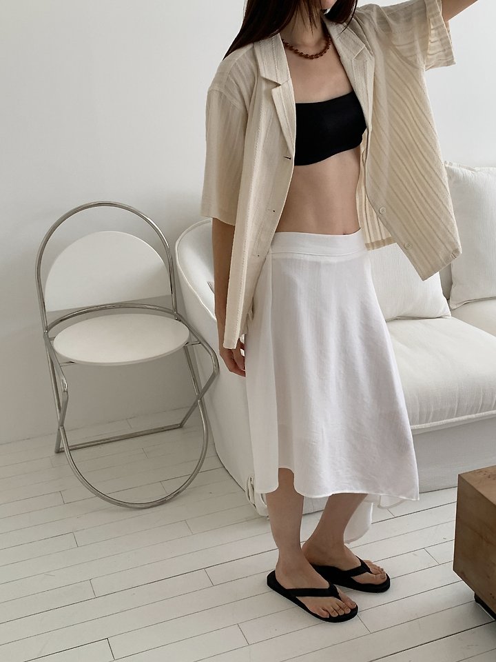 Vive L - Korean Women Fashion - #pursuepretty - Cool Piece Asymmetrical Skirt - 7