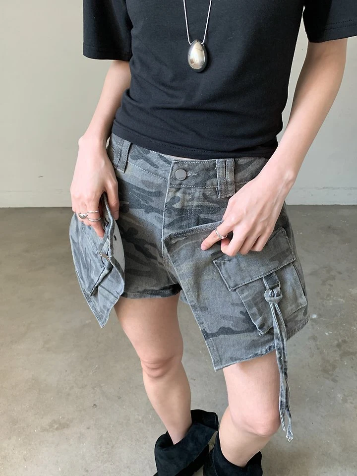 Vive L - Korean Women Fashion - #pursuepretty - Camo Wrap Denim - 7